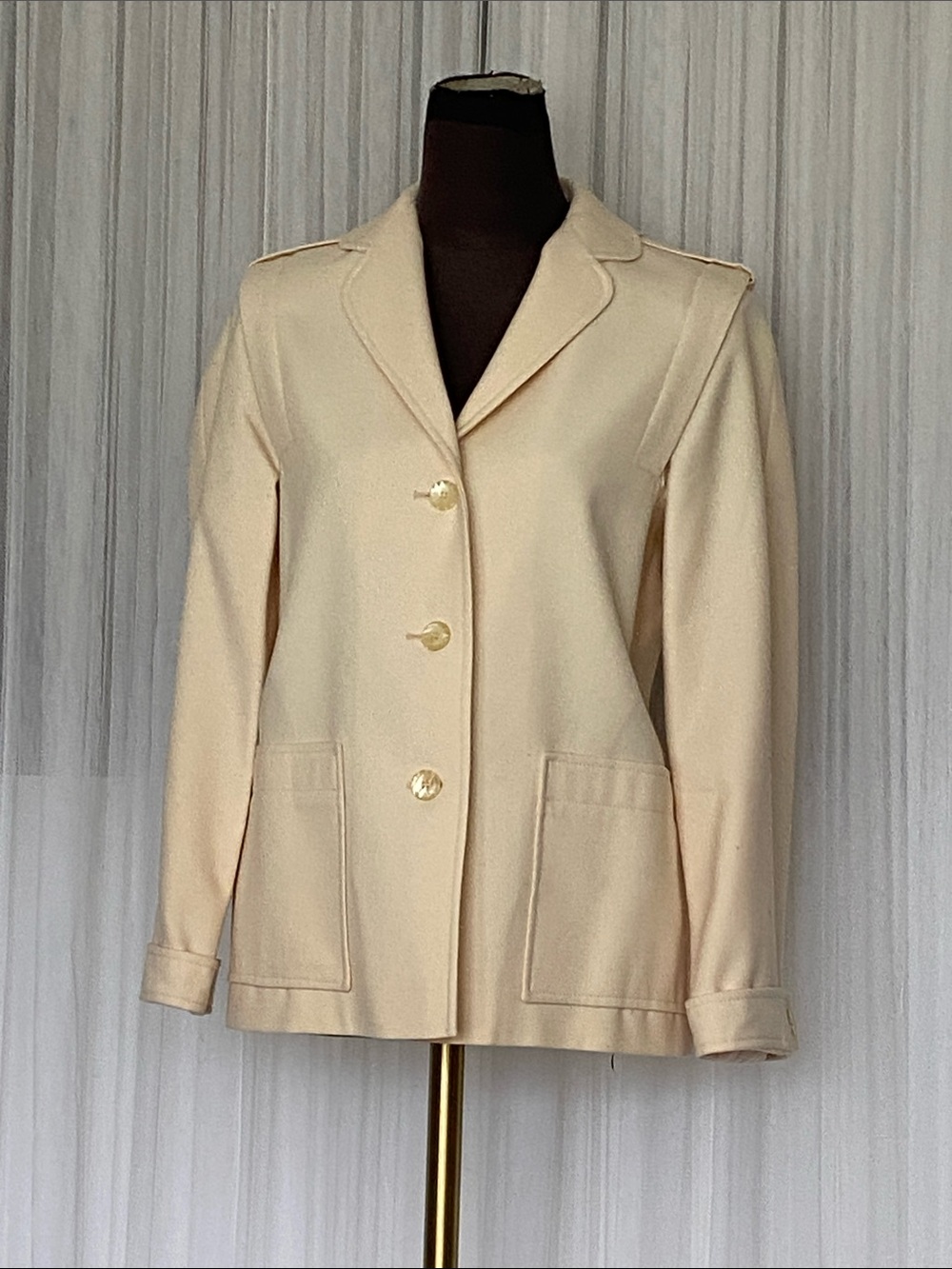Jocardi Vtg 70’s 100% Wool Butter Yellow Women’s Structure Blazer Sz S/M